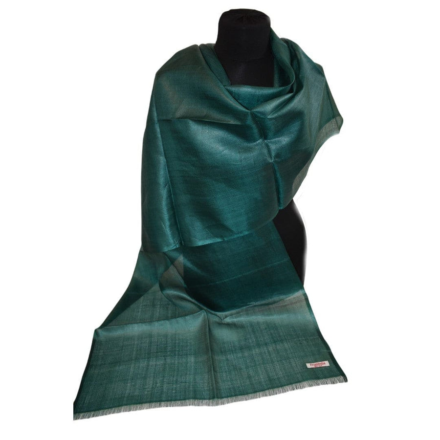 Esarfa-Sal din Matase Naturala Tussar Silk -> Heritage Shades of Green (Cod: Tussar2) - esarfa matase tussar silk