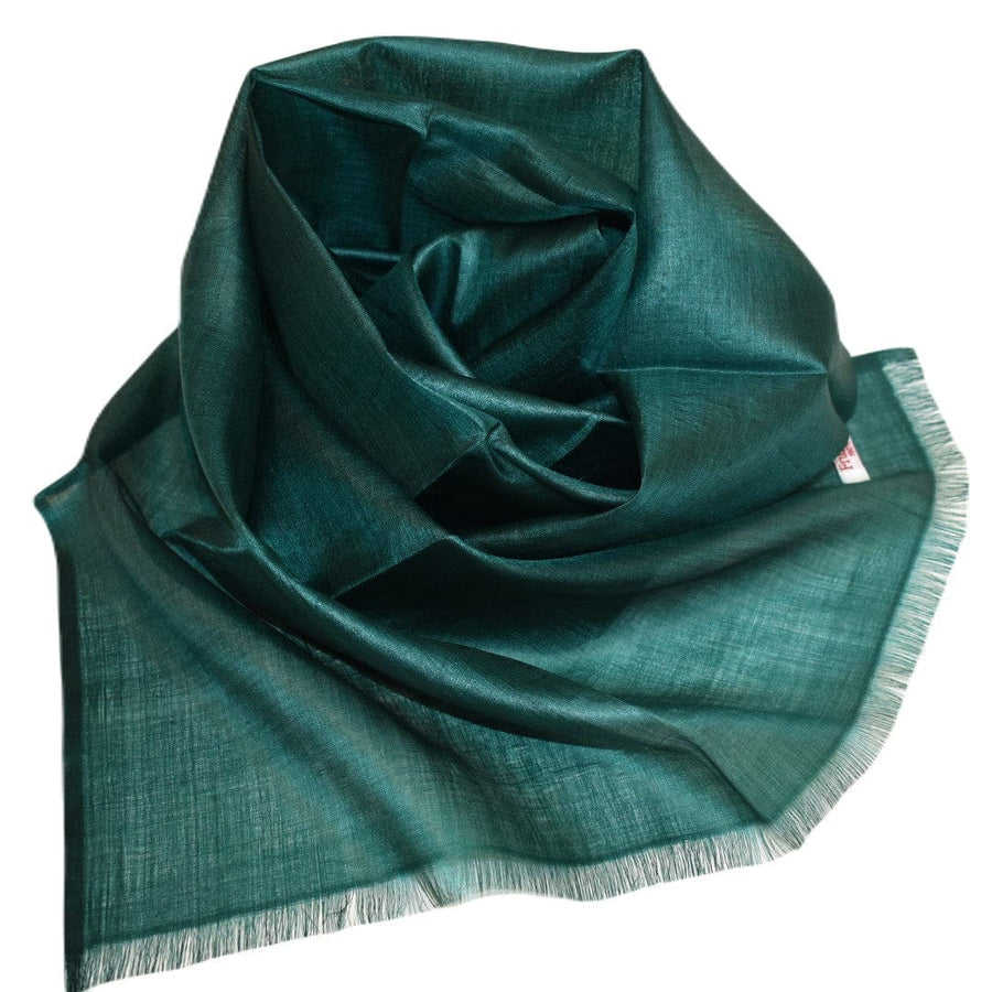 Esarfa-Sal din Matase Naturala Tussar Silk -> Heritage Shades of Green (Cod: Tussar2) - esarfa matase tussar silk