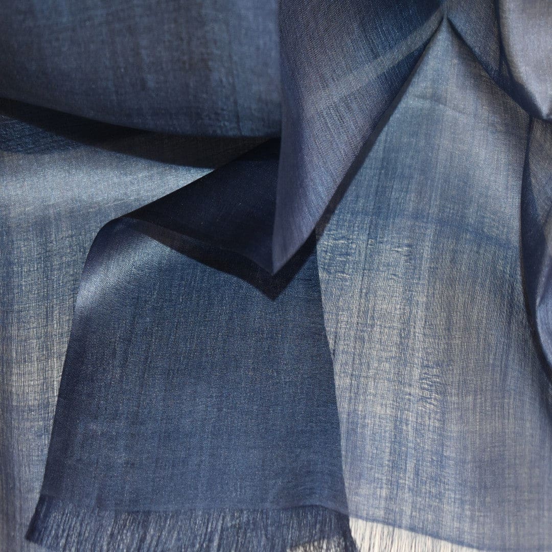 Esarfa-Sal din Matase Naturala Tussar Silk -> Heritage Shades of Indigo (Cod: Tussar1) - esarfa matase tussar silk