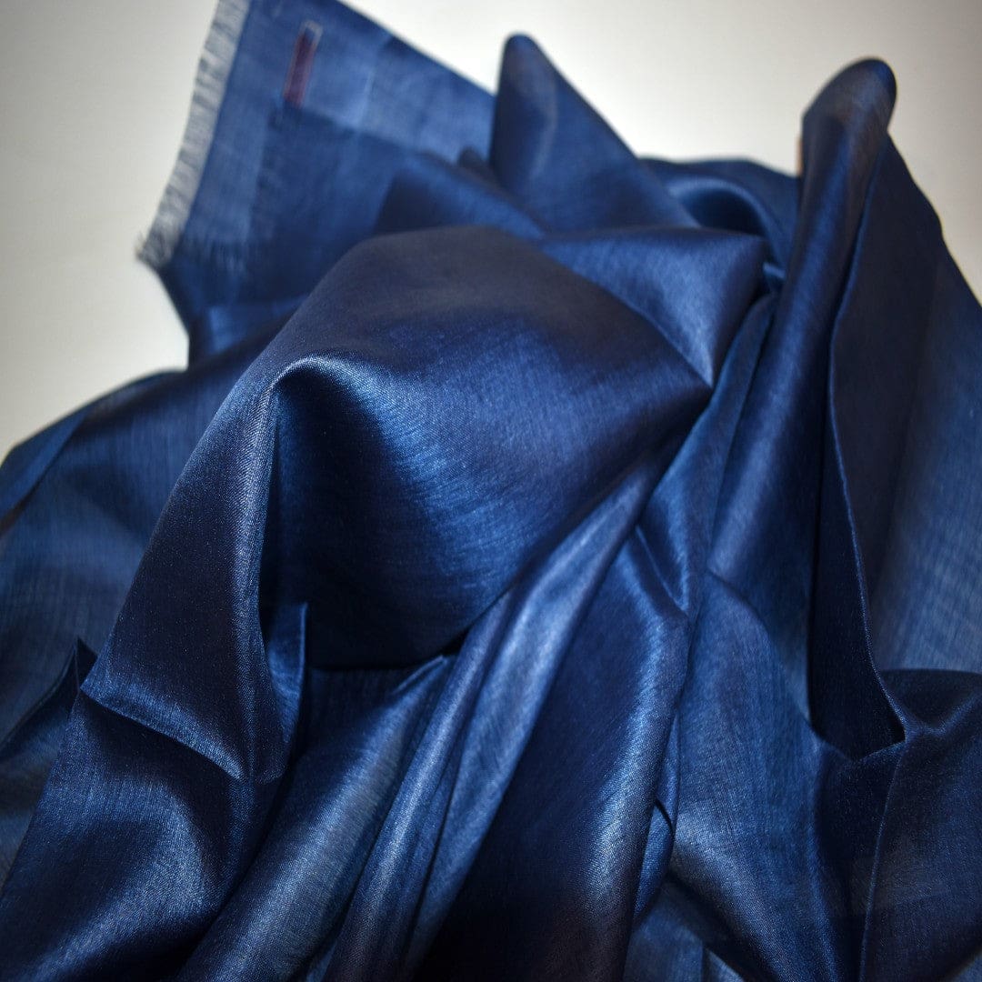 Esarfa-Sal din Matase Naturala Tussar Silk -> Heritage Shades of Indigo (Cod: Tussar1) - esarfa matase tussar silk