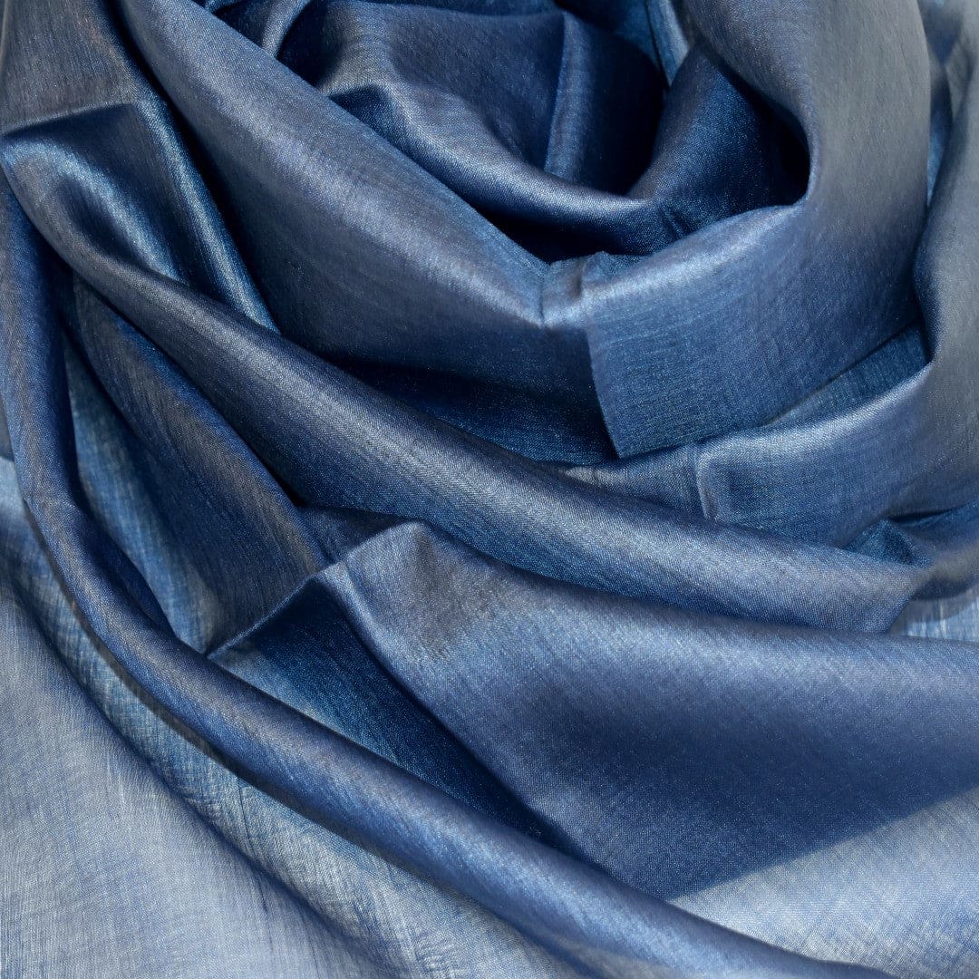 Esarfa-Sal din Matase Naturala Tussar Silk -> Heritage Shades of Indigo (Cod: Tussar1) - esarfa matase tussar silk