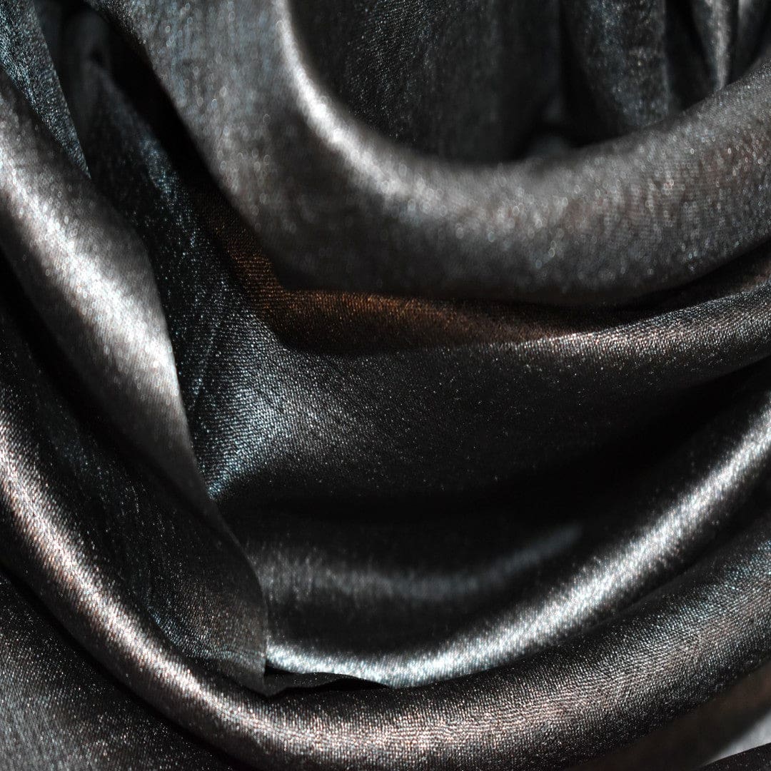 Esarfa-Sal din Matase Naturala Tussar Silk -> Heritage Shades of Jet Black (Code: Tussar 5) - esarfa matase naturala tussar