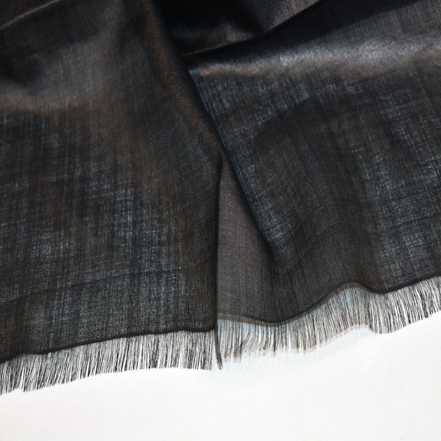 Esarfa-Sal din Matase Naturala Tussar Silk -> Heritage Shades of Jet Black (Code: Tussar 5) - esarfa matase naturala tussar