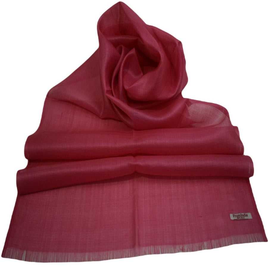 Esarfa-Sal din Matase Naturala Tussar Silk -> Heritage Shades of Magenta Roze (Cod: Tussar9) - esarfa matase naturala tussar