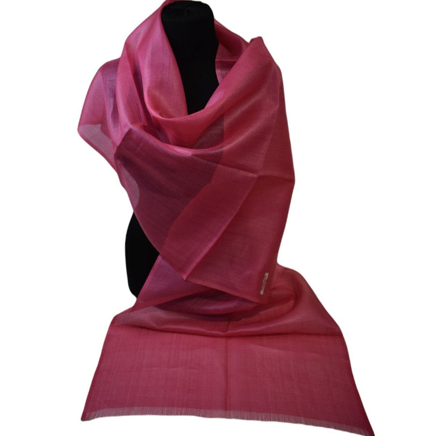 Esarfa-Sal din Matase Naturala Tussar Silk -> Heritage Shades of Magenta Roze (Cod: Tussar9) - esarfa matase naturala tussar