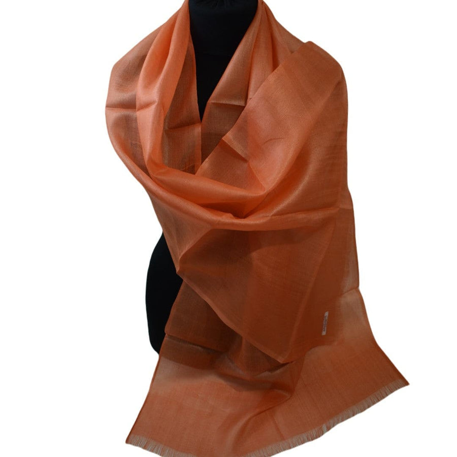 Esarfa-Sal din Matase Naturala Tussar Silk -> Heritage Shades of Orange Tangerine (Cod: Tussar8) - esarfa matase naturala tussar