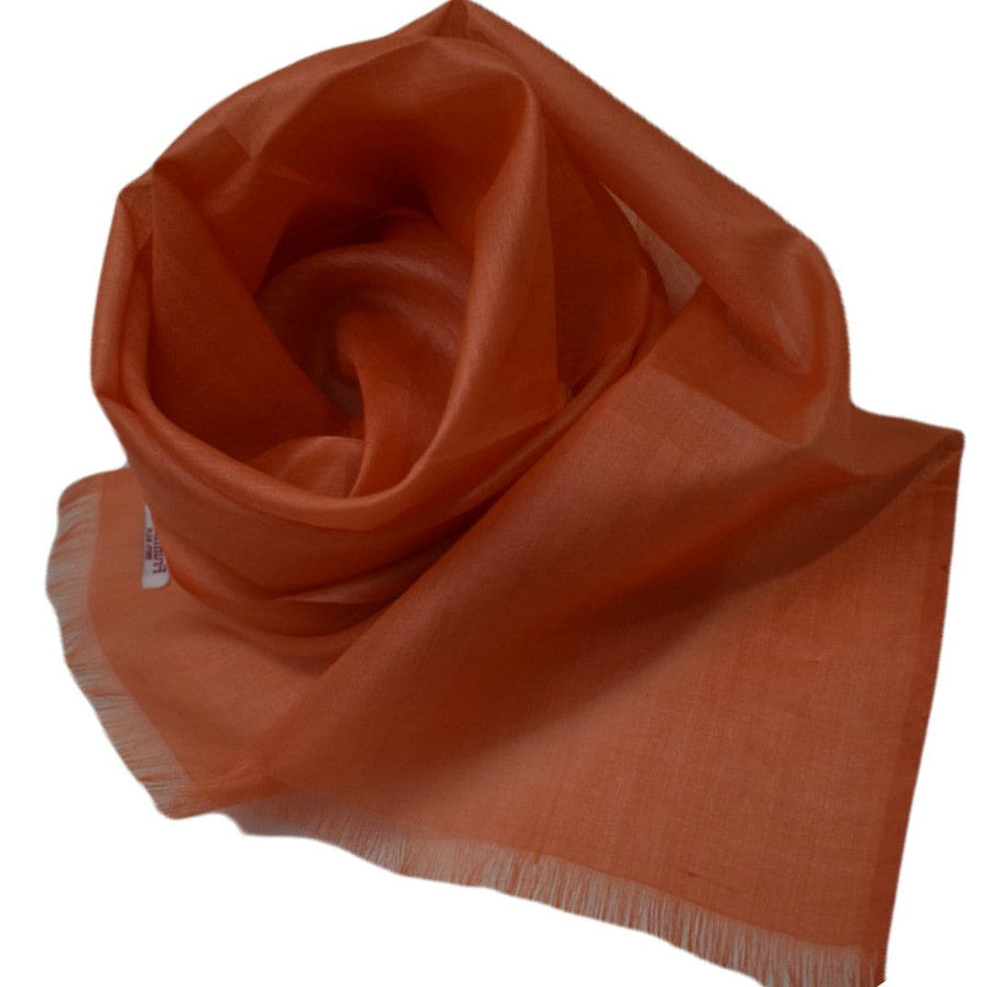 Esarfa-Sal din Matase Naturala Tussar Silk -> Heritage Shades of Orange Tangerine (Cod: Tussar8) - esarfa matase naturala tussar