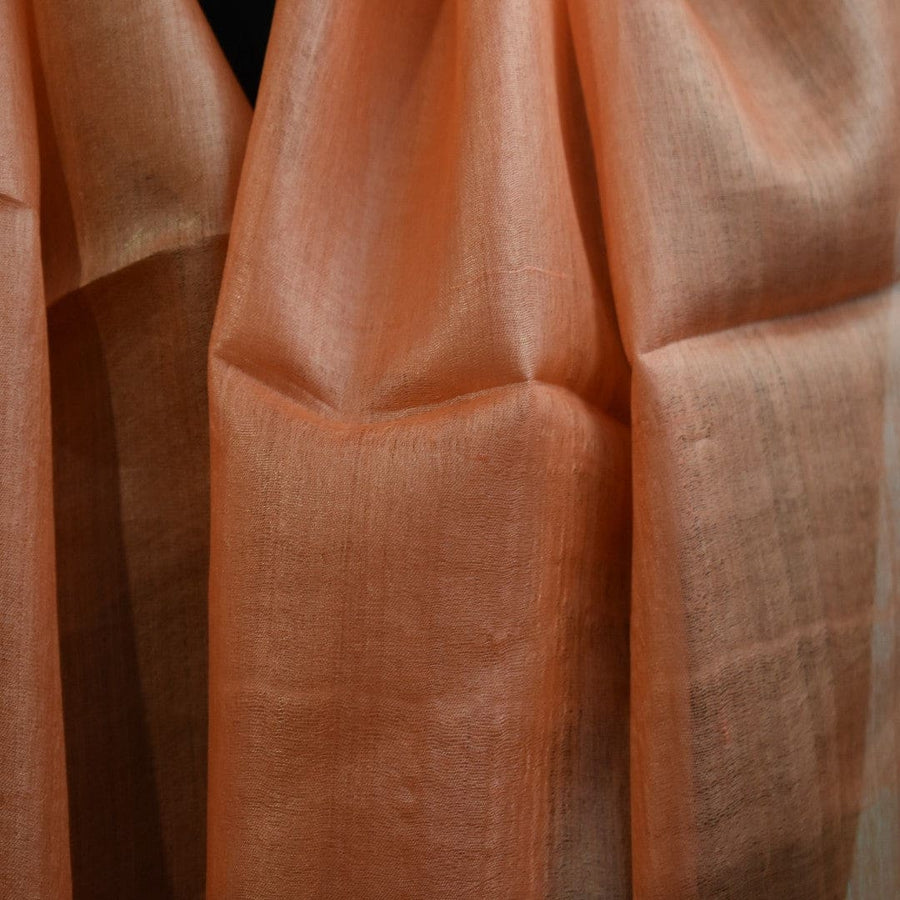 Esarfa-Sal din Matase Naturala Tussar Silk -> Heritage Shades of Orange Tangerine (Cod: Tussar8) - esarfa matase naturala tussar