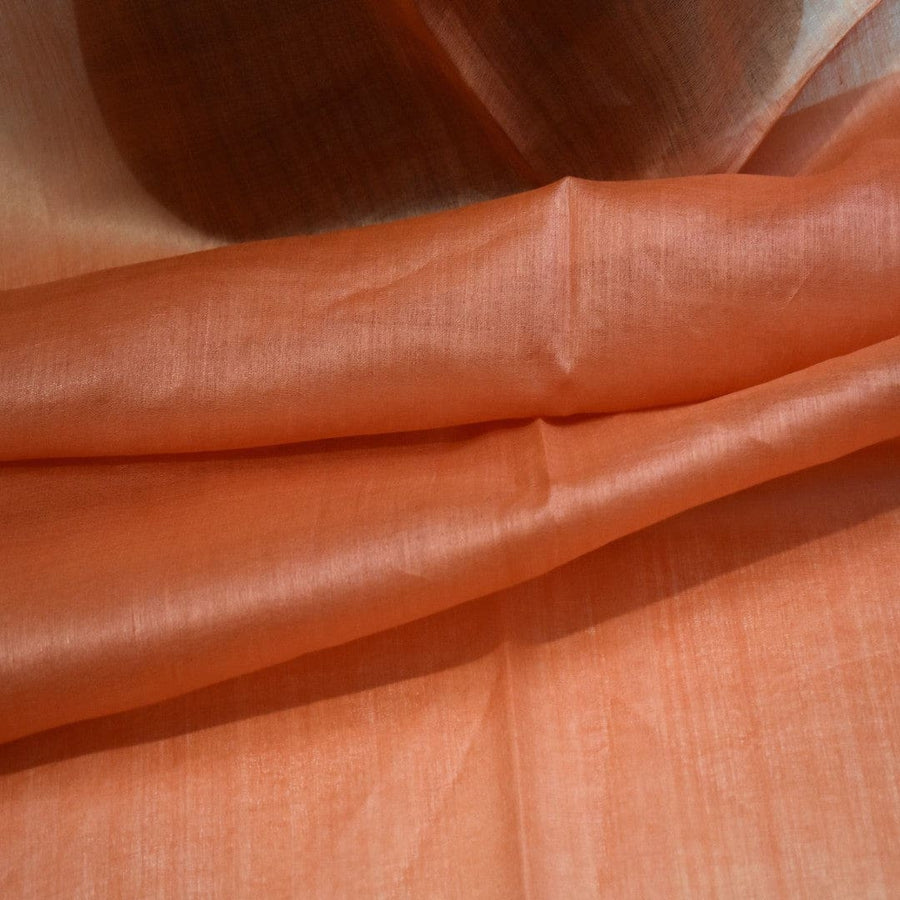 Esarfa-Sal din Matase Naturala Tussar Silk -> Heritage Shades of Orange Tangerine (Cod: Tussar8) - esarfa matase naturala tussar