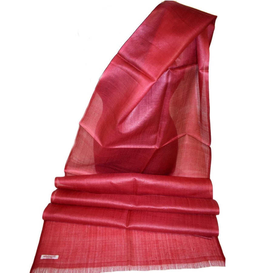 Esarfa-Sal din Matase Naturala Tussar Silk -> Heritage Shades of Red Magenta (Cod: Tussar3) - esarfa matase naturala tussar
