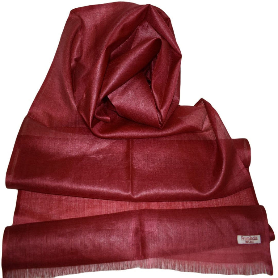 Esarfa-Sal din Matase Naturala Tussar Silk -> Heritage Shades of Red Magenta (Cod: Tussar3) - esarfa matase naturala tussar