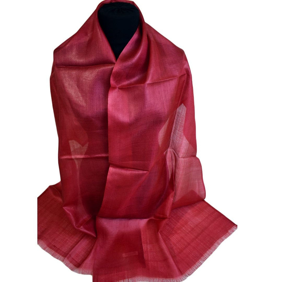 Esarfa-Sal din Matase Naturala Tussar Silk -> Heritage Shades of Red Magenta (Cod: Tussar3) - esarfa matase naturala tussar