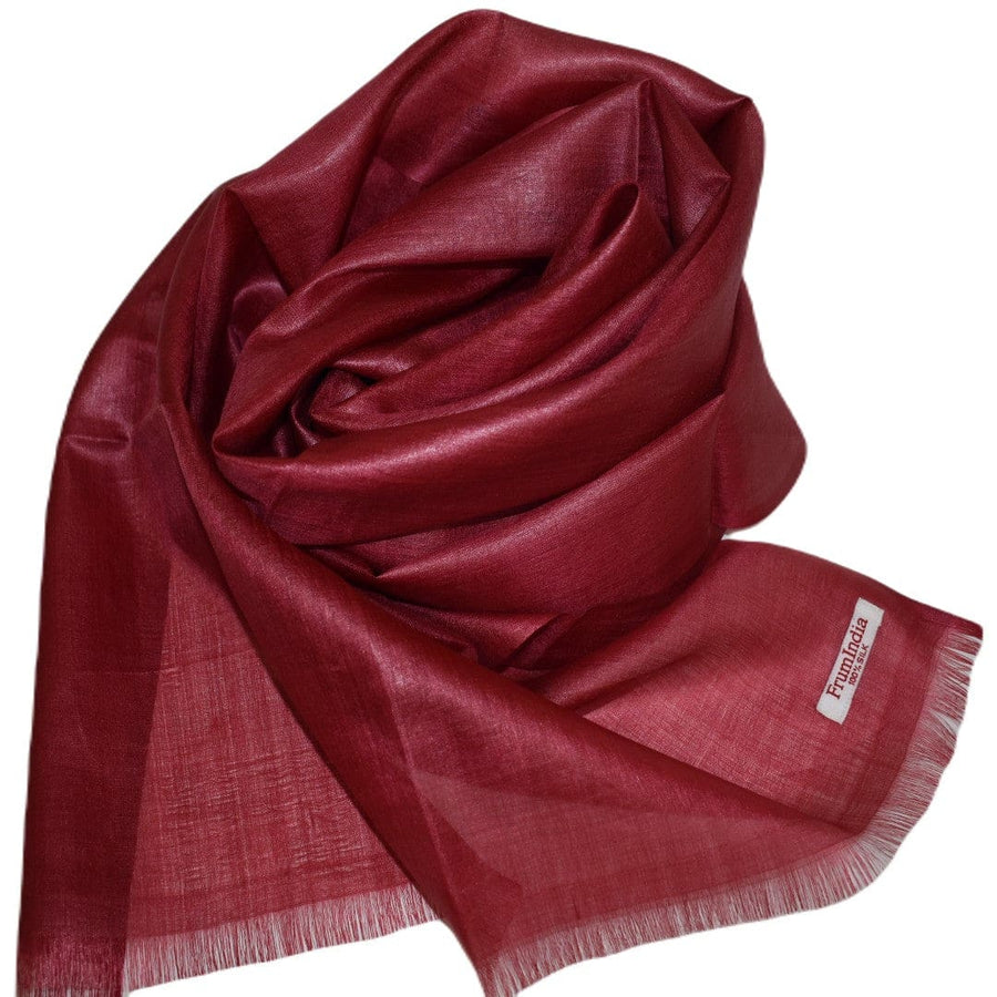 Esarfa-Sal din Matase Naturala Tussar Silk -> Heritage Shades of Red Magenta (Cod: Tussar3) - esarfa matase naturala tussar