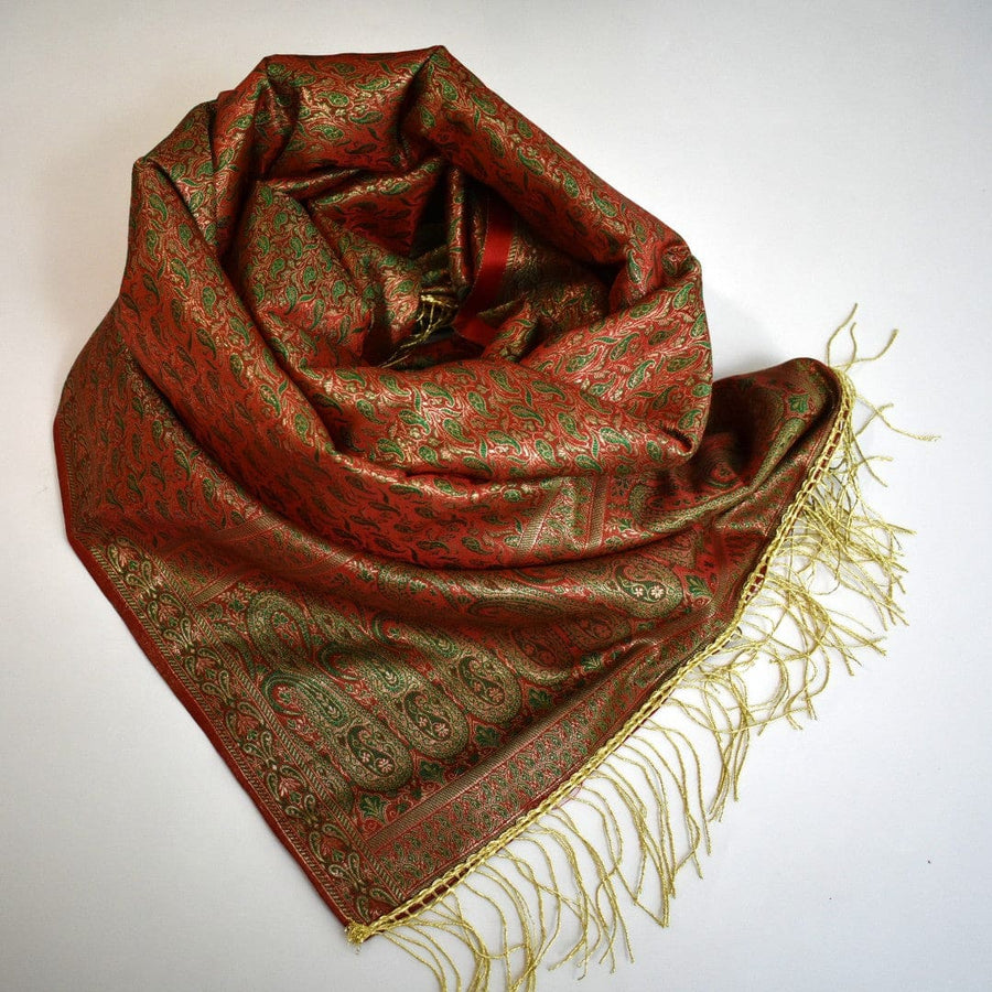 Esarfa-Sal - Handloom Banarasi Katan Silk Brocart /Mulberry Silk & Zari Border-> Brocart11 - esarfa Sal Banarasi Katan Silk Brocart