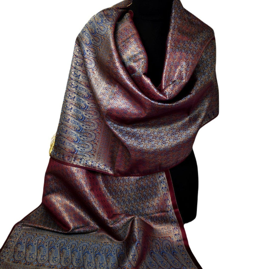 Esarfa-Sal - Handloom Banarasi Katan Silk Brocart /Mulberry Silk & Zari Border-> Brocart12 - esarfa Sal Banarasi Katan Silk Brocart