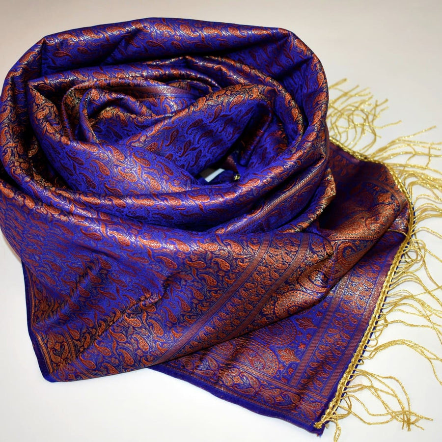 Esarfa-Sal - Handloom Banarasi Katan Silk Brocart /Mulberry Silk & Zari Border-> Brocart15 - esarfa Sal Banarasi Katan Silk Brocart