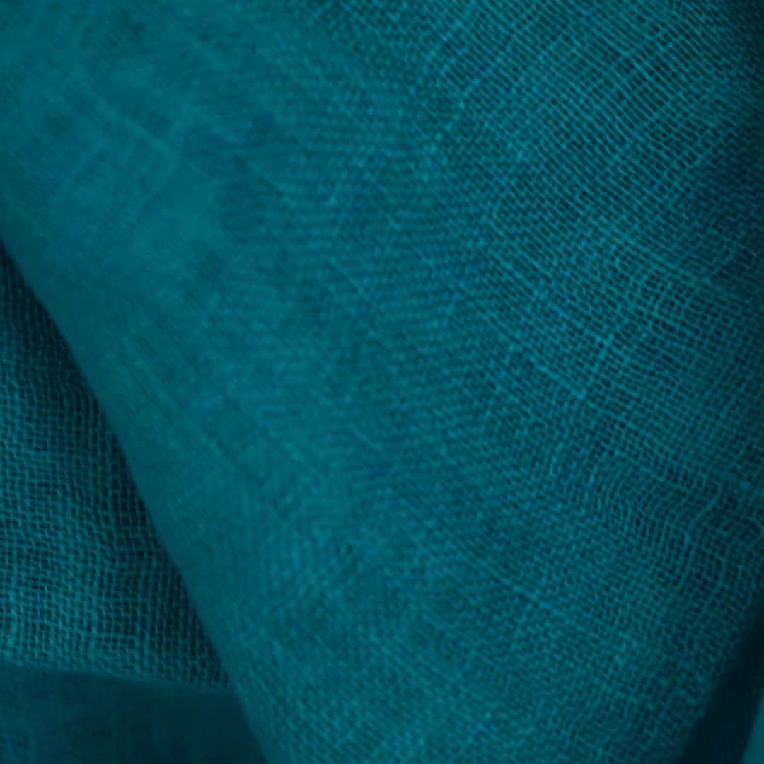 Esarfa-Sal tesuta manual din 100% IN (Linen 100% ) - Blue Turquoise -> Cod: Linen14 - esarfa din Linen (in)