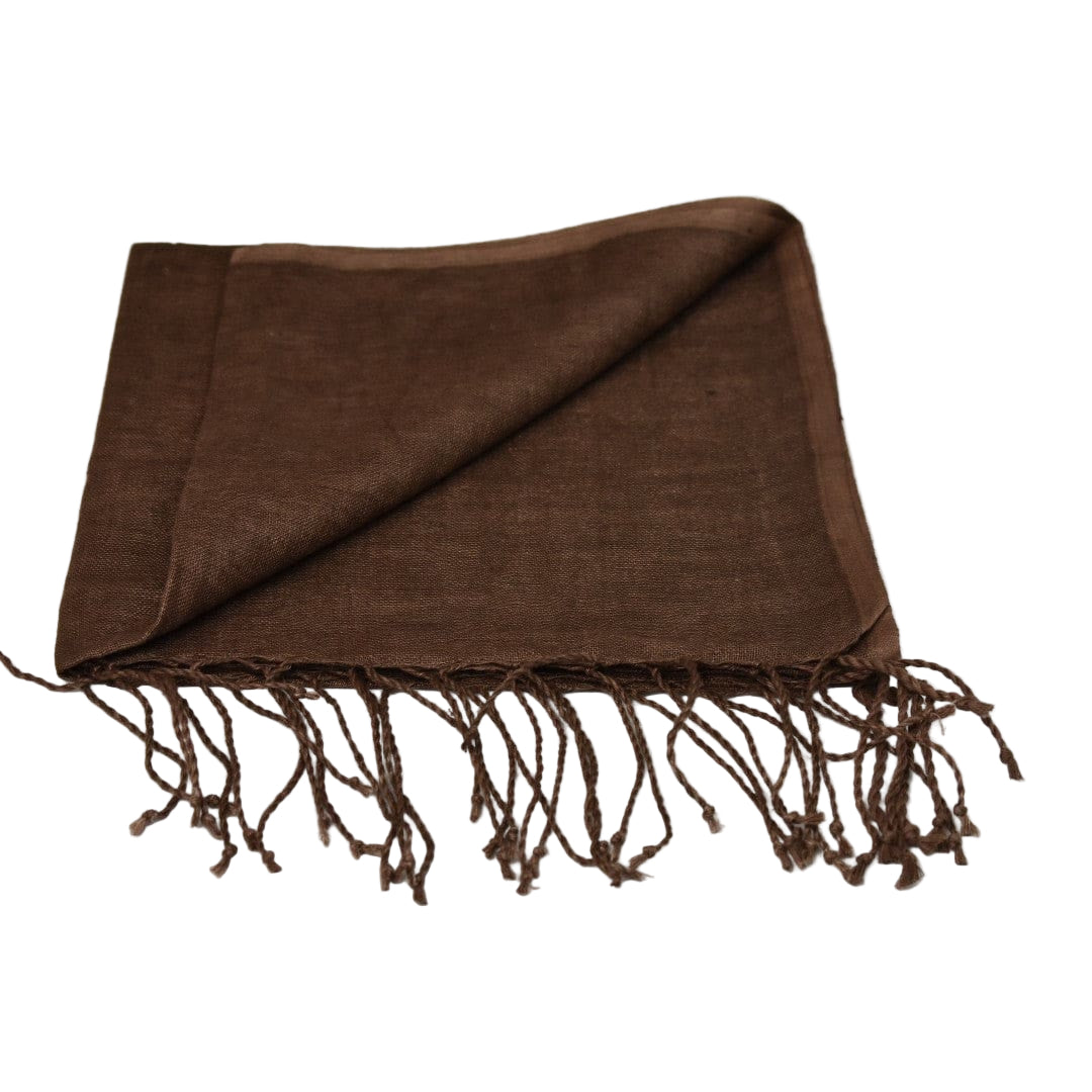 Esarfa-Sal tesuta manual din 100% IN (Linen 100% ) - Ciocolatiu -> Cod: Linen6 - esarfa din Linen (in)