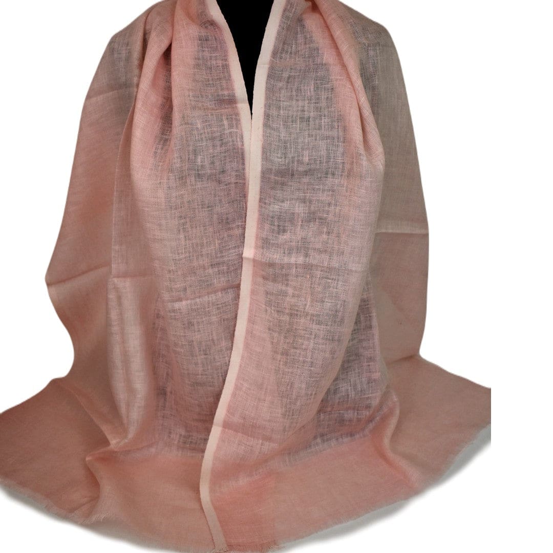 Esarfa-Sal tesuta manual din 100% IN (Linen 100% ) - Fuzzy Peach/Culoarea Anului 2024-> Cod: Linen13 - esarfa din Linen (in)