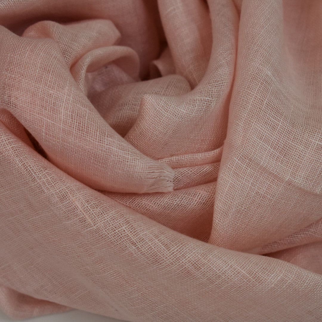 Esarfa-Sal tesuta manual din 100% IN (Linen 100% ) - Fuzzy Peach/Culoarea Anului 2024-> Cod: Linen13 - esarfa din Linen (in)