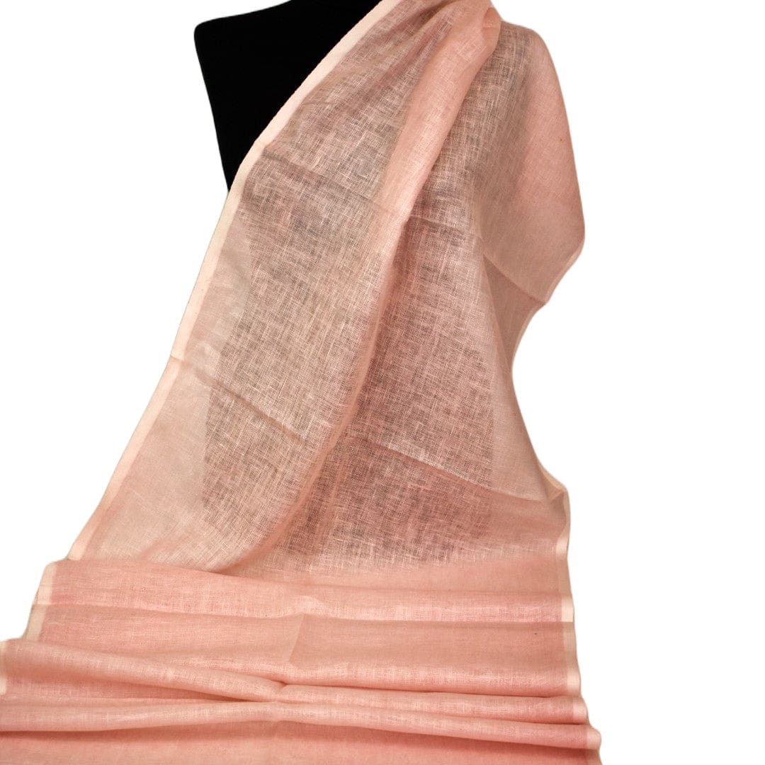 Esarfa-Sal tesuta manual din 100% IN (Linen 100% ) - Fuzzy Peach/Culoarea Anului 2024-> Cod: Linen13 - esarfa din Linen (in)