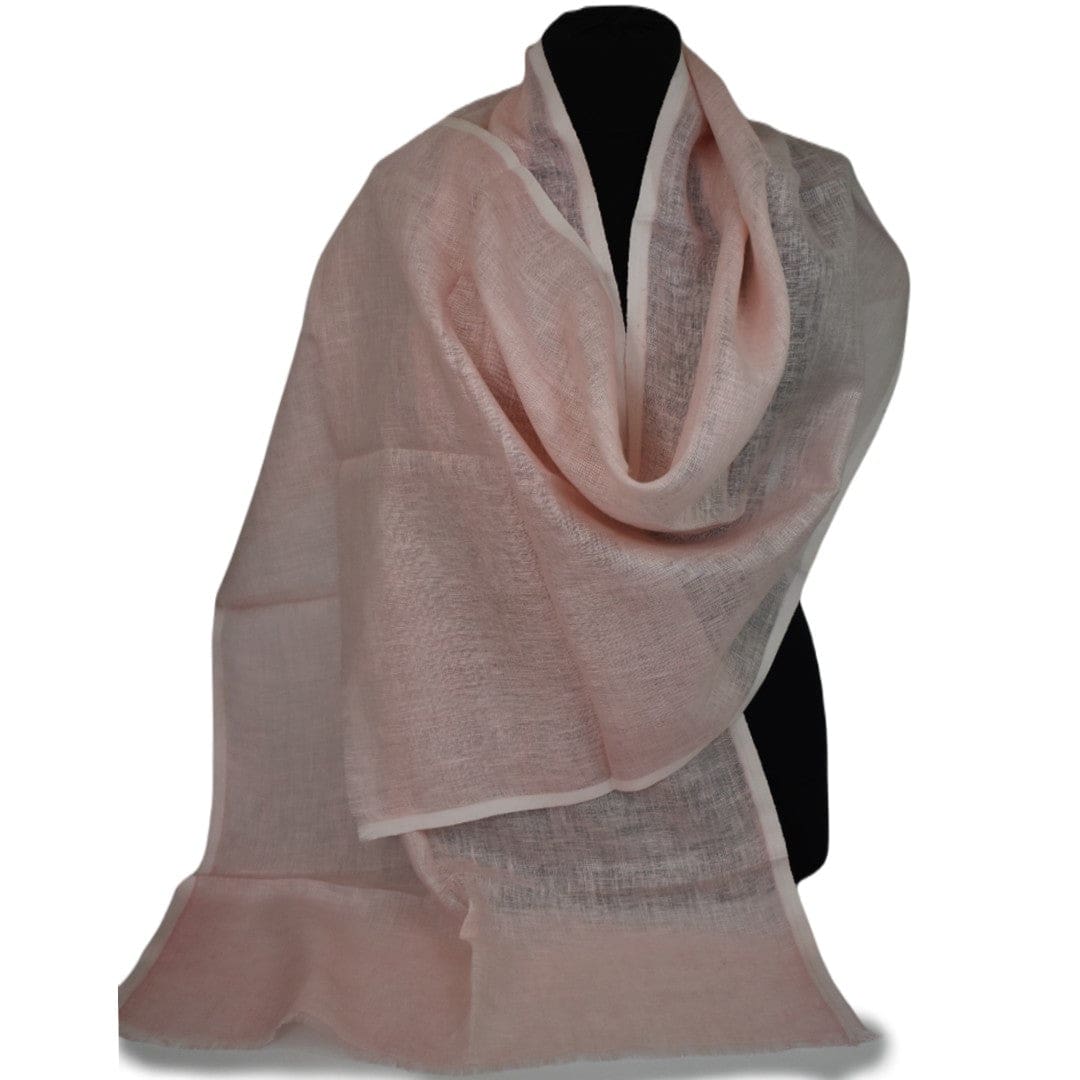 Esarfa-Sal tesuta manual din 100% IN (Linen 100% ) - Fuzzy Peach/Culoarea Anului 2024-> Cod: Linen13 - esarfa din Linen (in)