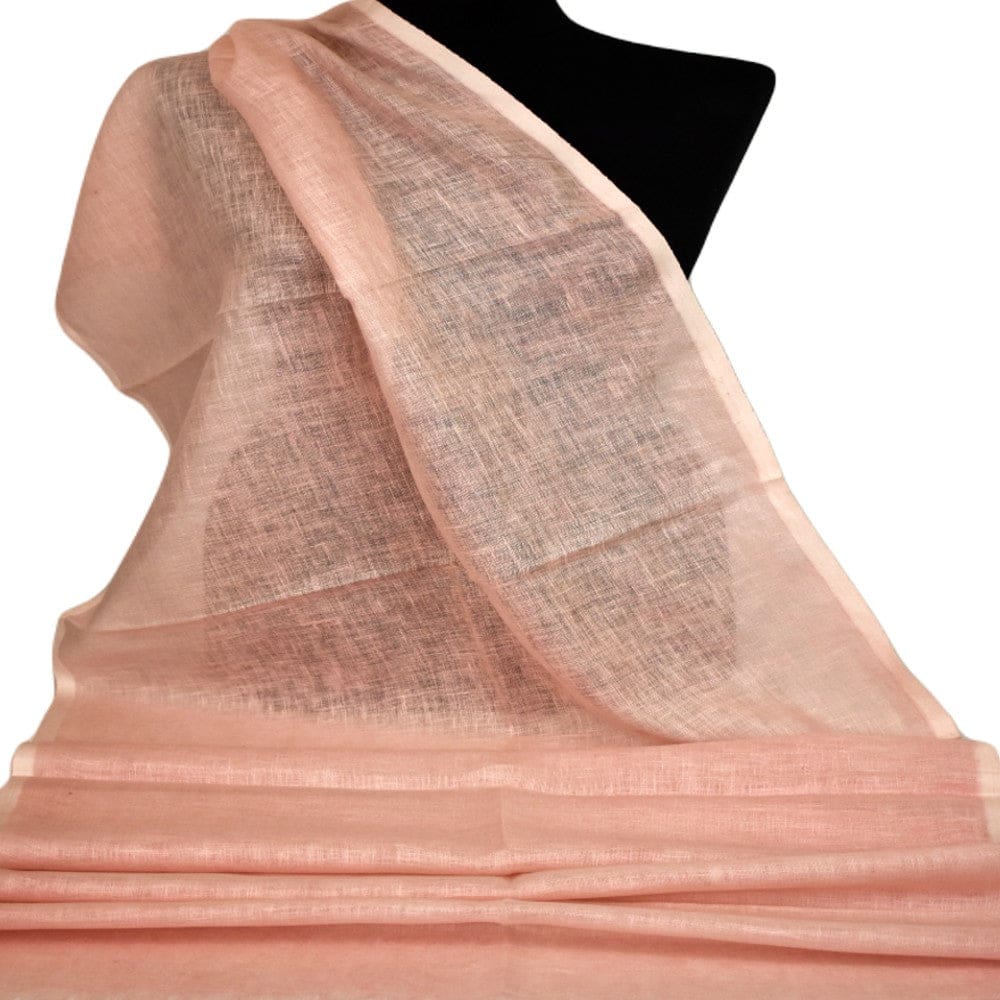 Esarfa-Sal tesuta manual din 100% IN (Linen 100% ) - Fuzzy Peach/Culoarea Anului 2024-> Cod: Linen13 - esarfa din Linen (in)