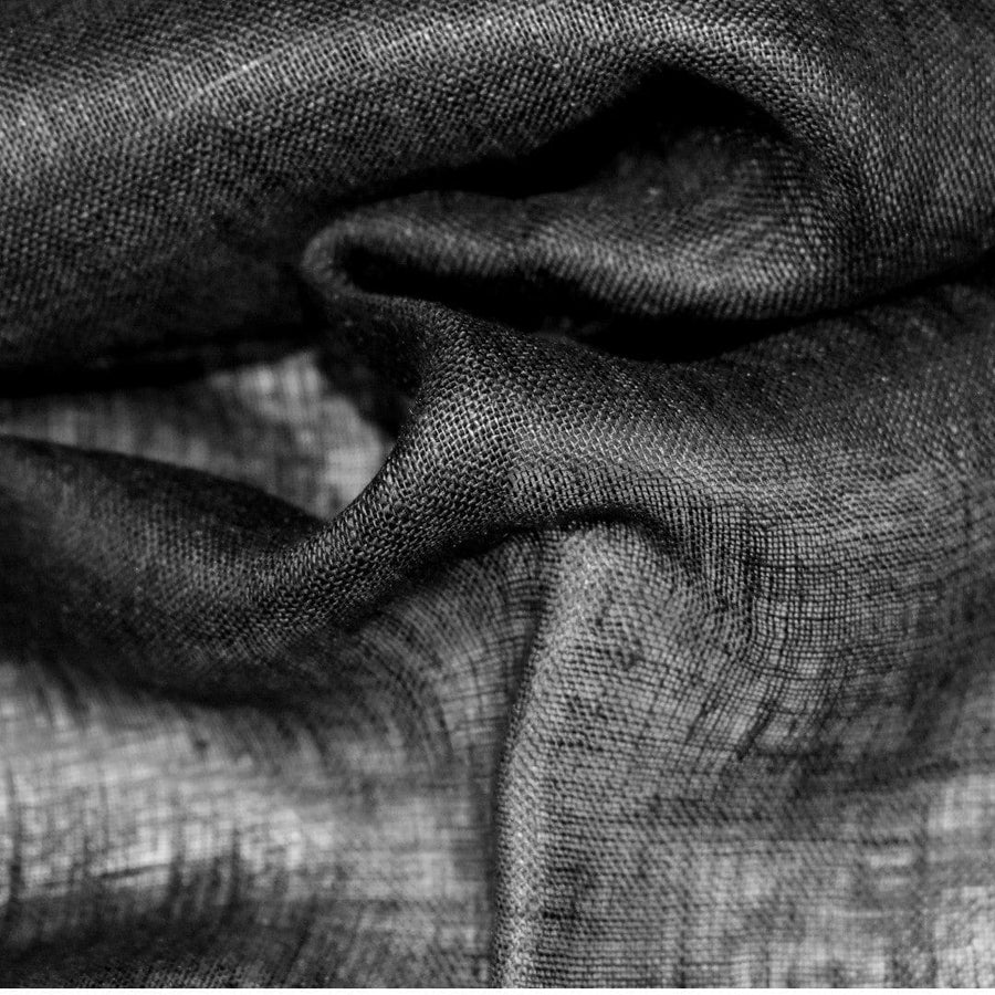 Esarfa-Sal tesuta manual din 100% IN (Linen 100% ) -Negru -> Cod: Linen3 - esarfa din Linen (in)