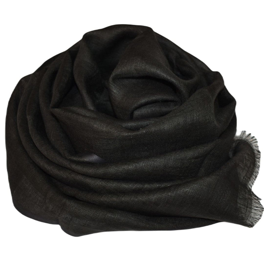 Esarfa-Sal tesuta manual din 100% IN (Linen 100% ) -Negru -> Cod: Linen3 - esarfa din Linen (in)