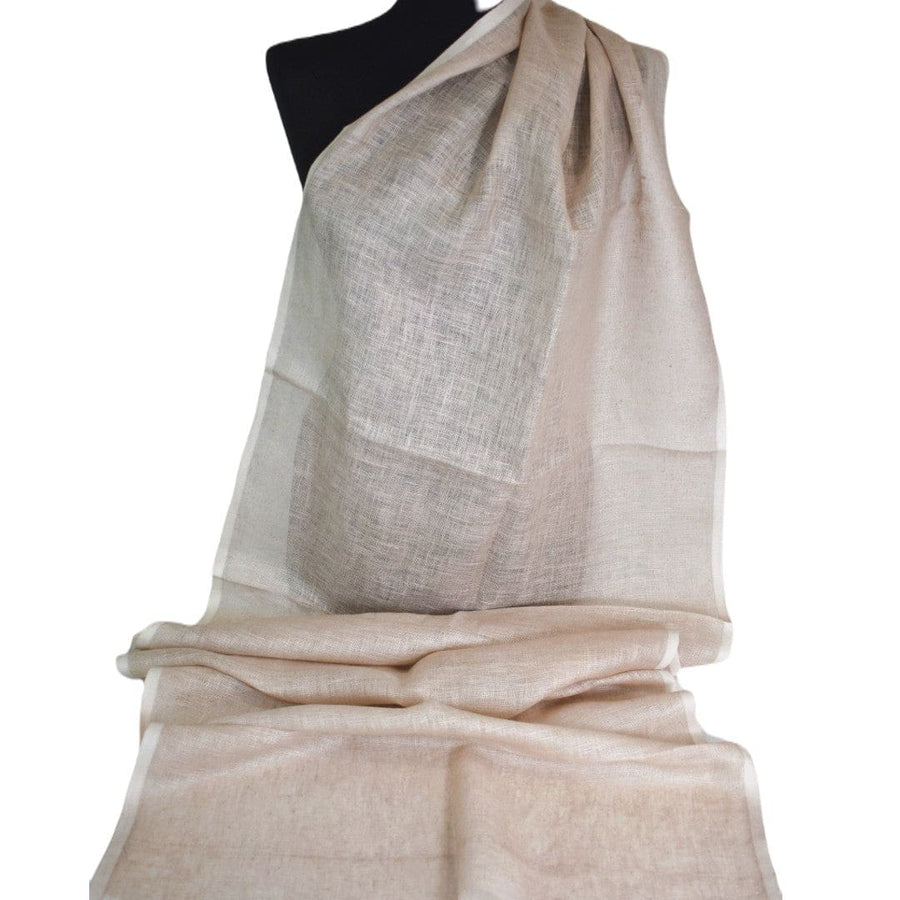 Esarfa-Sal tesuta manual din 100% IN (Linen 100% ) - Nude Bej -> Cod: Linen2 - esarfa din Linen (in)