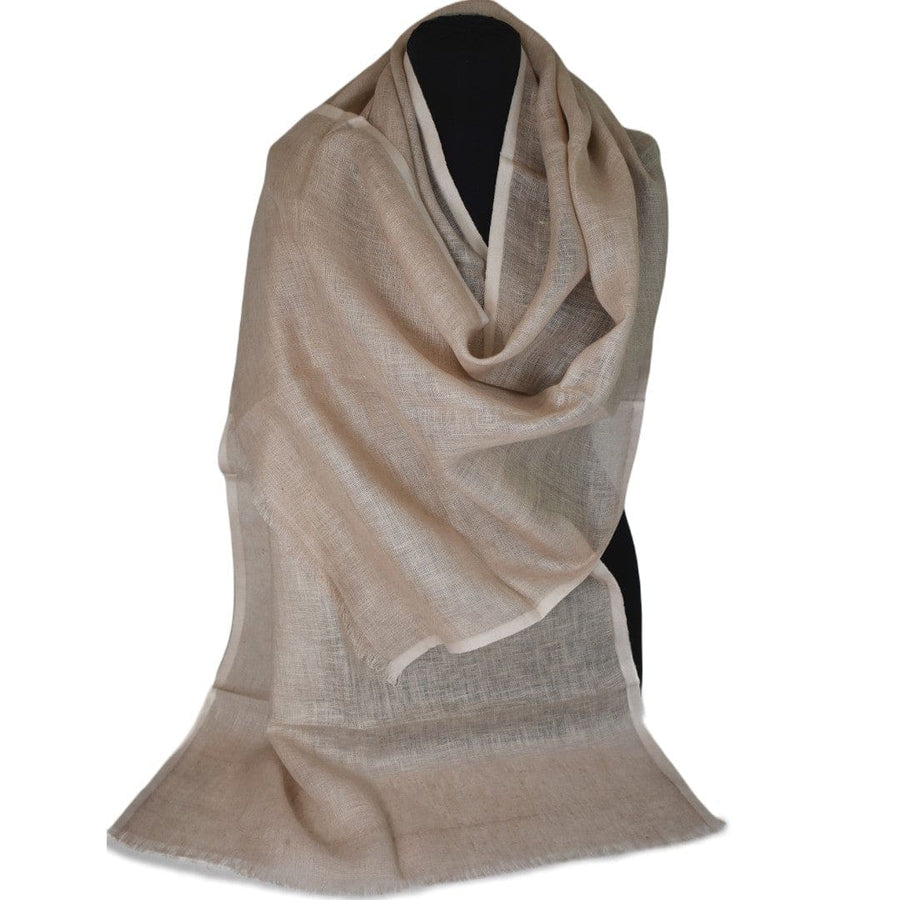 Esarfa-Sal tesuta manual din 100% IN (Linen 100% ) - Nude Bej -> Cod: Linen2 - esarfa din Linen (in)