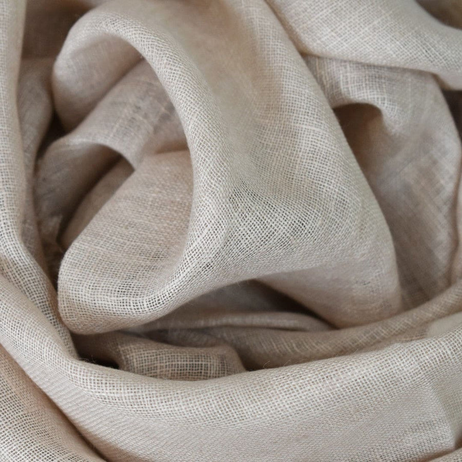 Esarfa-Sal tesuta manual din 100% IN (Linen 100% ) - Nude Bej -> Cod: Linen2 - esarfa din Linen (in)