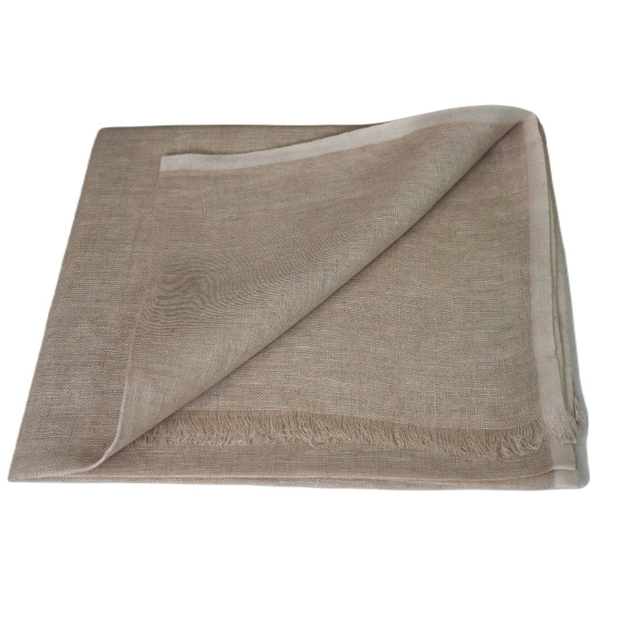 Esarfa-Sal tesuta manual din 100% IN (Linen 100% ) - Nude Bej -> Cod: Linen2 - esarfa din Linen (in)