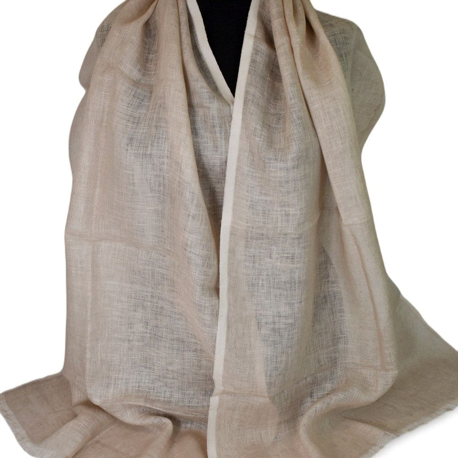 Esarfa-Sal tesuta manual din 100% IN (Linen 100% ) - Nude Bej -> Cod: Linen2 - esarfa din Linen (in)