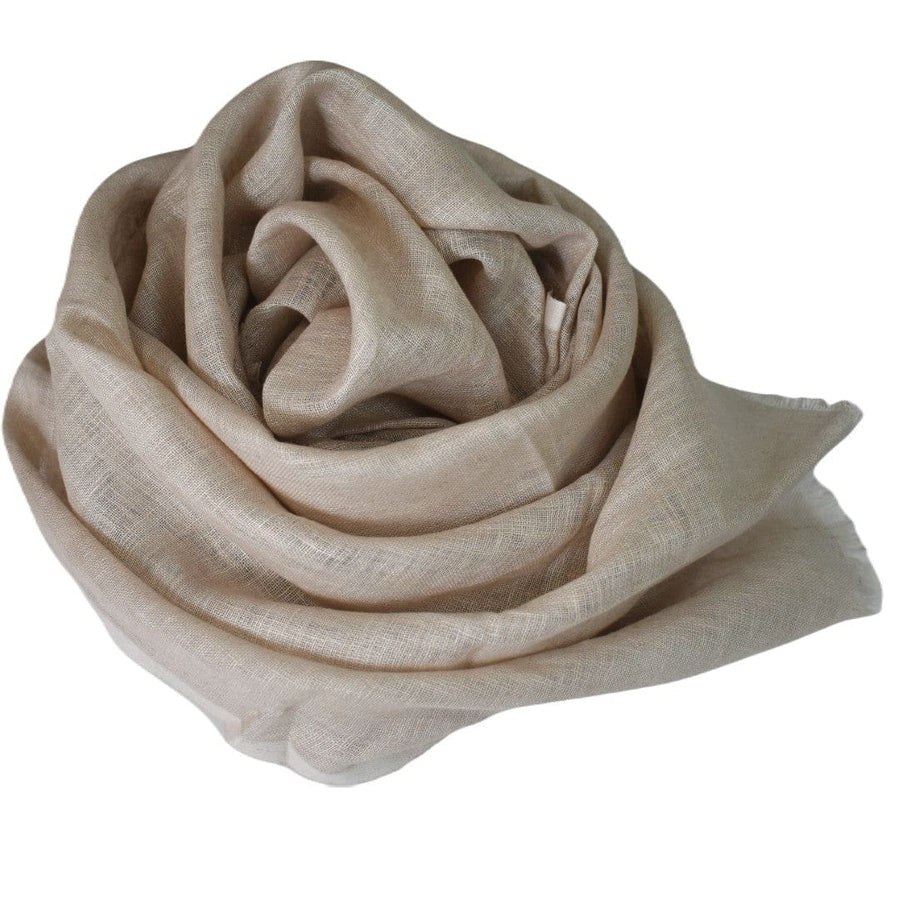 Esarfa-Sal tesuta manual din 100% IN (Linen 100% ) - Nude Bej -> Cod: Linen2 - esarfa din Linen (in)