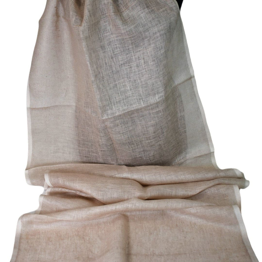 Esarfa-Sal tesuta manual din 100% IN (Linen 100% ) - Nude Bej -> Cod: Linen2 - esarfa din Linen (in)