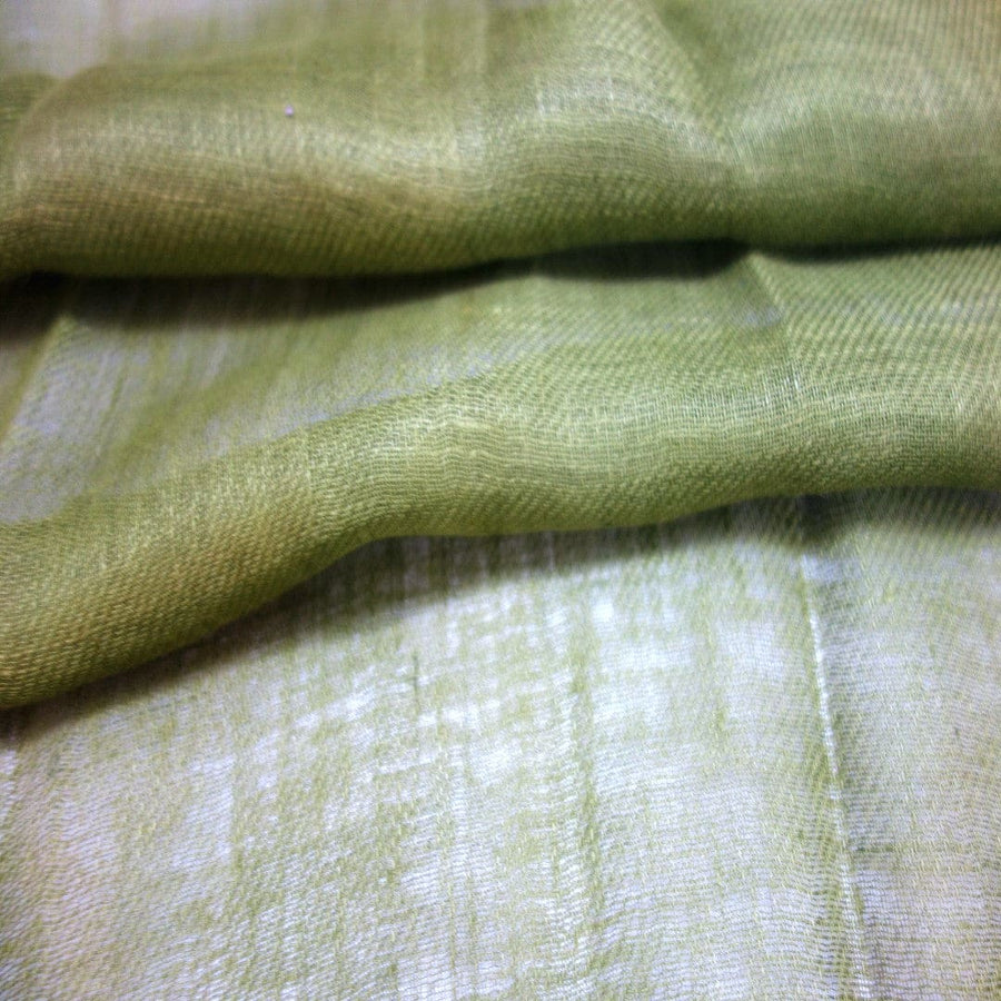 Esarfa-Sal tesuta manual din 100% IN (Linen 100%) - Leek Green ->LIN5 - esarfa din Linen (in)
