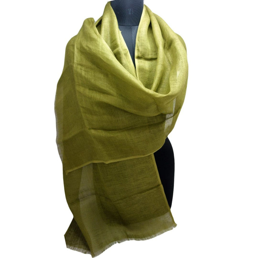 Esarfa-Sal tesuta manual din 100% IN (Linen 100%) - Leek Green ->LIN5 - esarfa din Linen (in)
