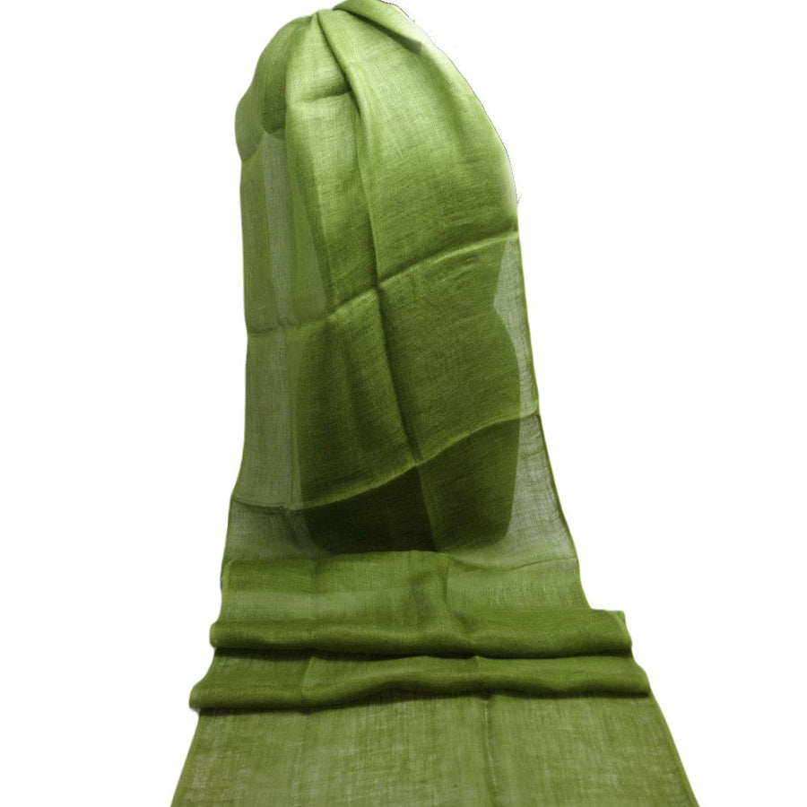 Esarfa-Sal tesuta manual din 100% IN (Linen 100%) - Leek Green ->LIN5 - esarfa din Linen (in)