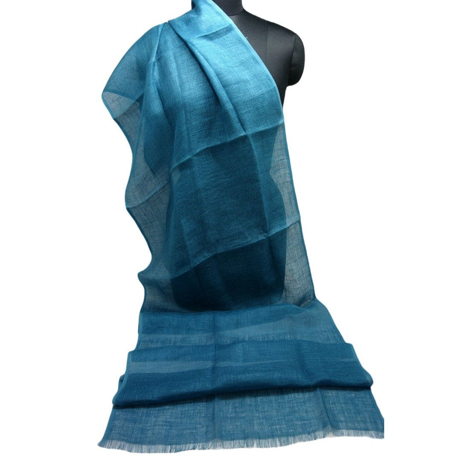 Esarfa-Sal tesuta manual din 100% IN (Linen 100%) - Perennial Blue ->LIN4 - esarfa din Linen (in)