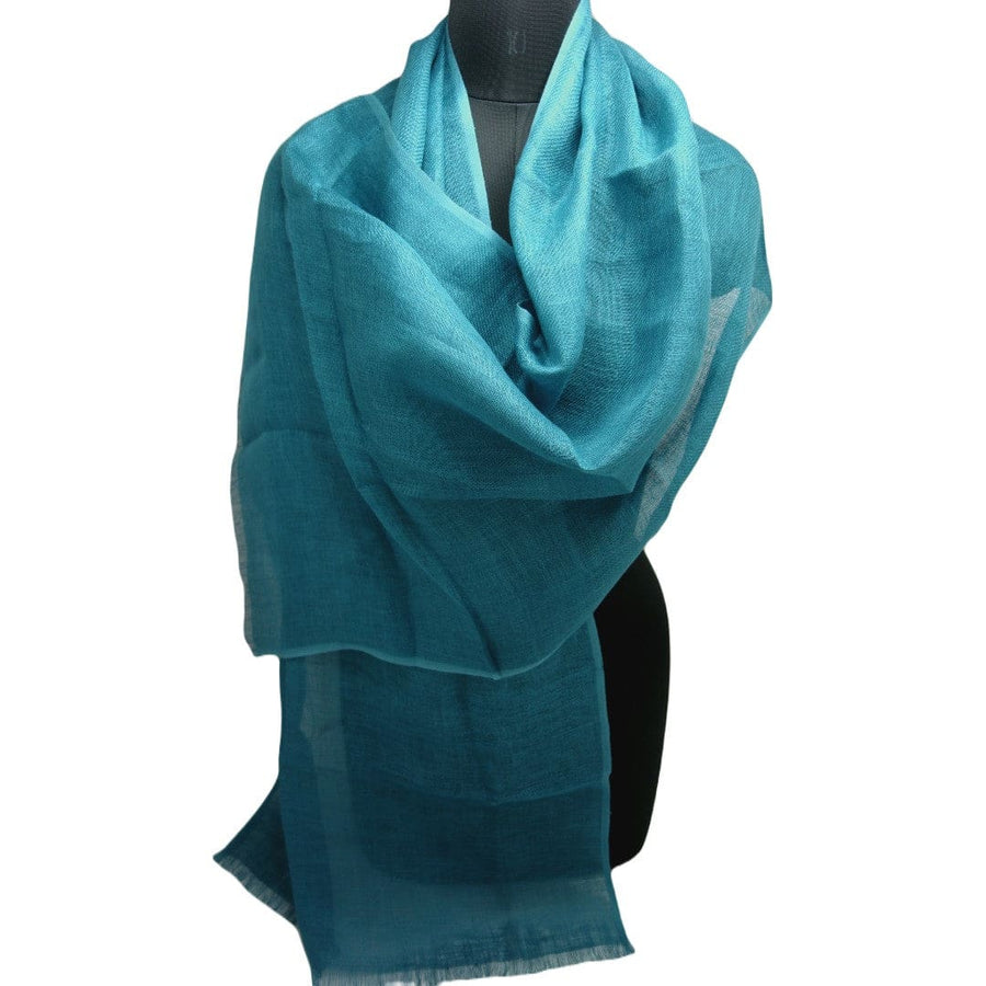 Esarfa-Sal tesuta manual din 100% IN (Linen 100%) - Perennial Blue ->LIN4 - esarfa din Linen (in)