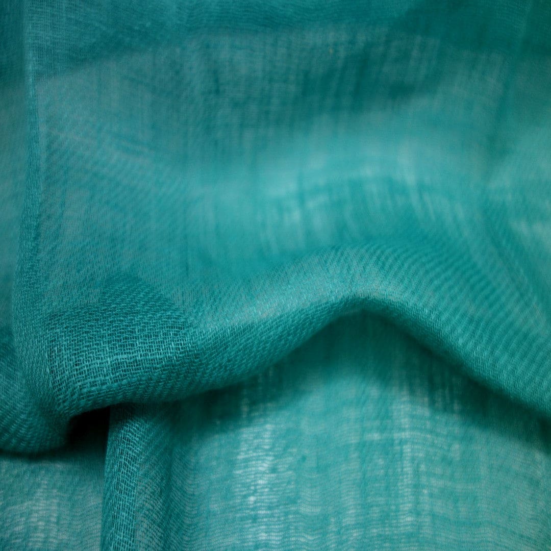 Esarfa-Sal tesuta manual din 100% IN (Linen 100%) - Verde Turcoaz -> Cod: LIN1 - esarfa din Linen (in)