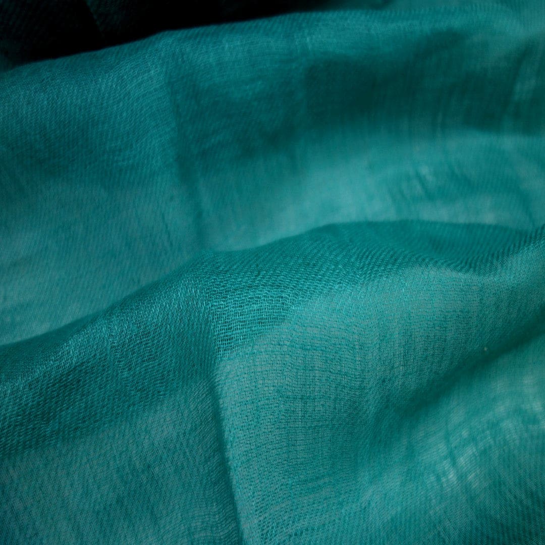 Esarfa-Sal tesuta manual din 100% IN (Linen 100%) - Verde Turcoaz -> Cod: LIN1 - esarfa din Linen (in)