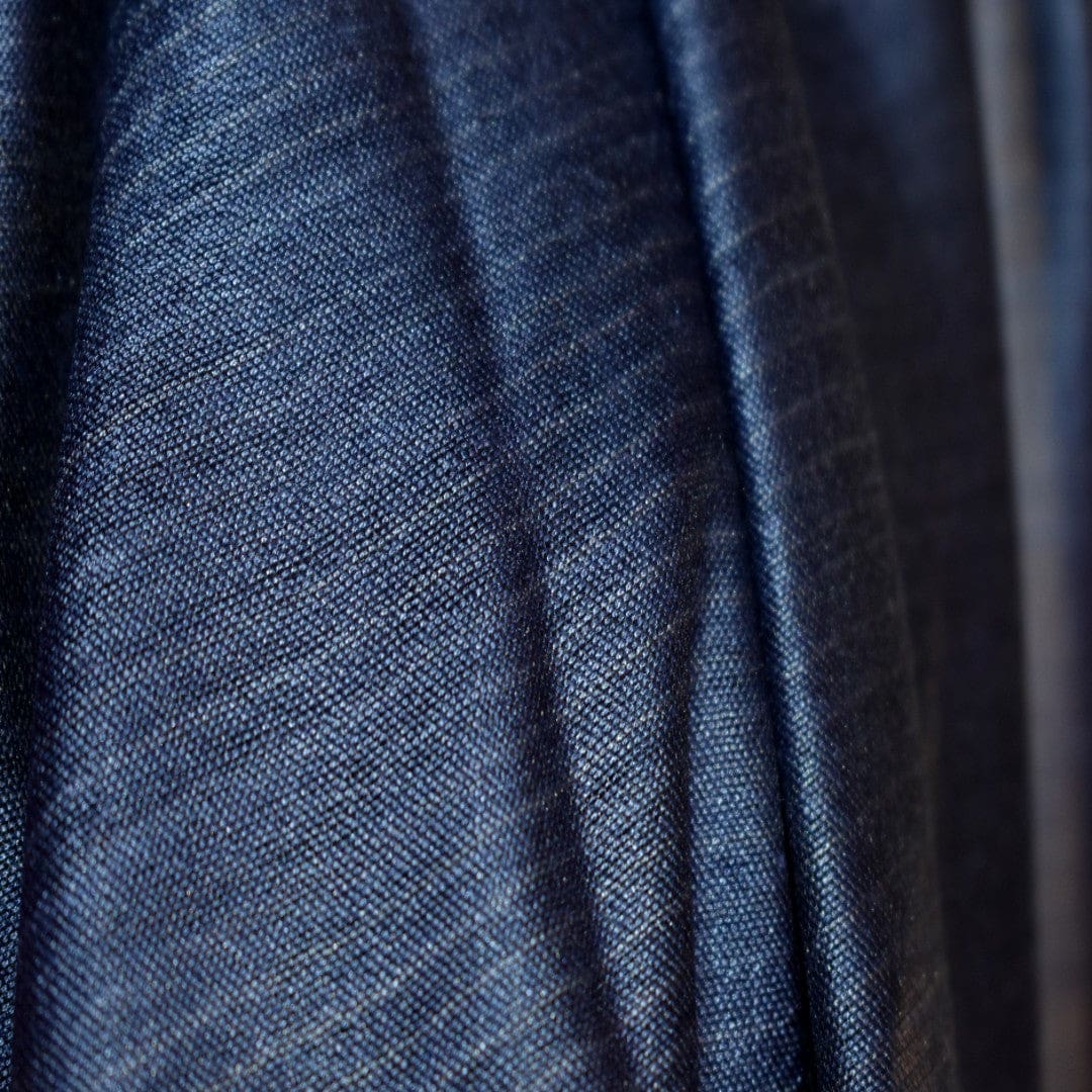 Esarfa-Sal tesuta manual din Matase Naturala ERI SILK (Peace Silk) - Albastru Indigo (Cod: ERI2) - Esarfa din Matase naturala ERI SILK