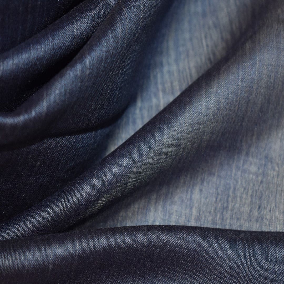 Esarfa-Sal tesuta manual din Matase Naturala ERI SILK (Peace Silk) - Albastru Indigo (Cod: ERI2) - Esarfa din Matase naturala ERI SILK
