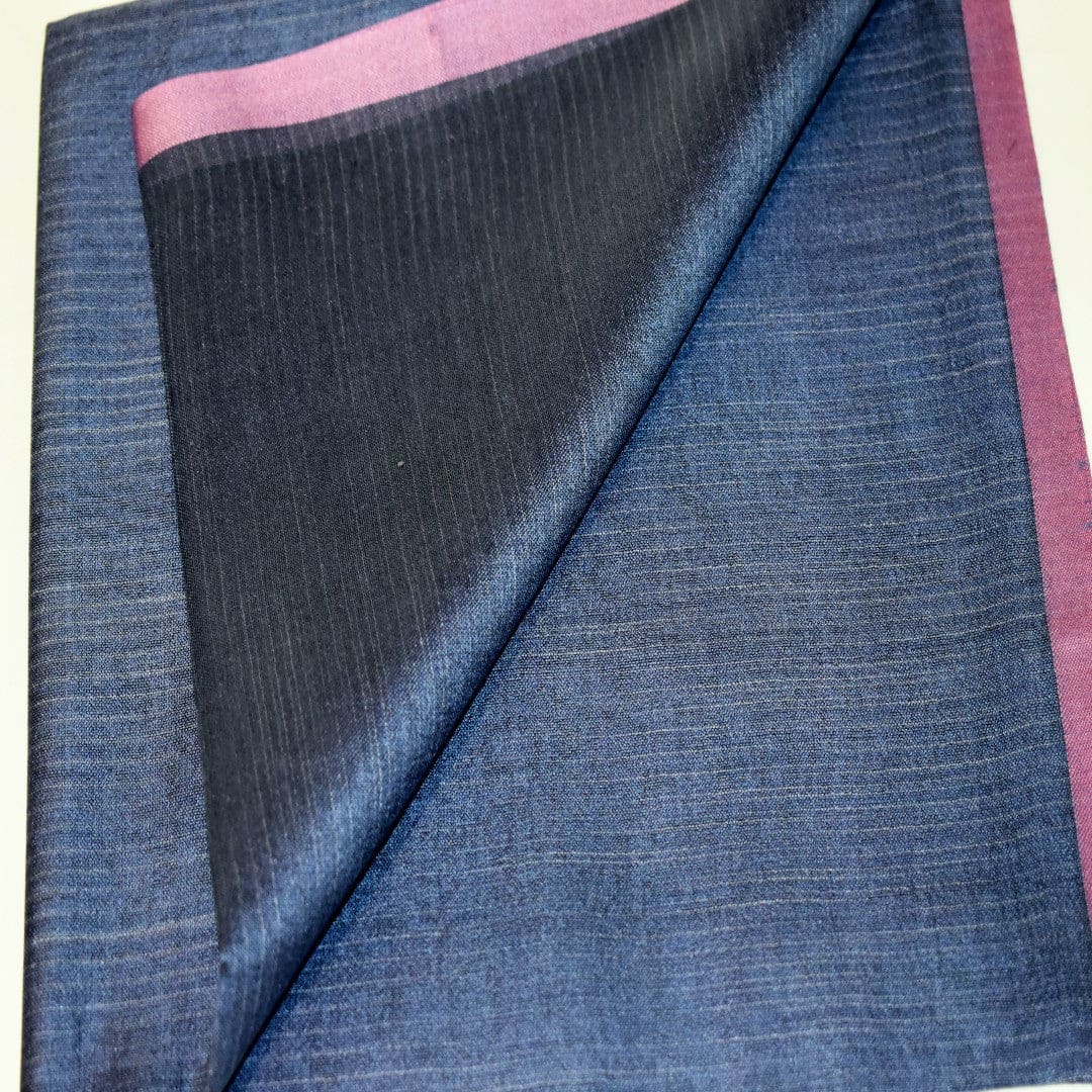 Esarfa-Sal tesuta manual din Matase Naturala ERI SILK (Peace Silk) - Albastru Indigo (Cod: ERI2) - Esarfa din Matase naturala ERI SILK