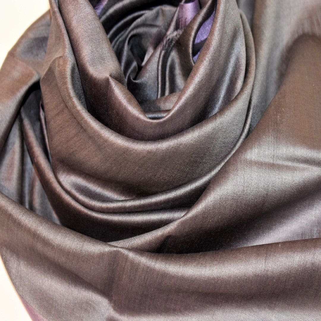 Esarfa-Sal tesuta manual din Matase Naturala ERI SILK (Peace Silk) - Gray Lilac (Cod: ERI6) - Esarfa din Matase naturala ERI SILK