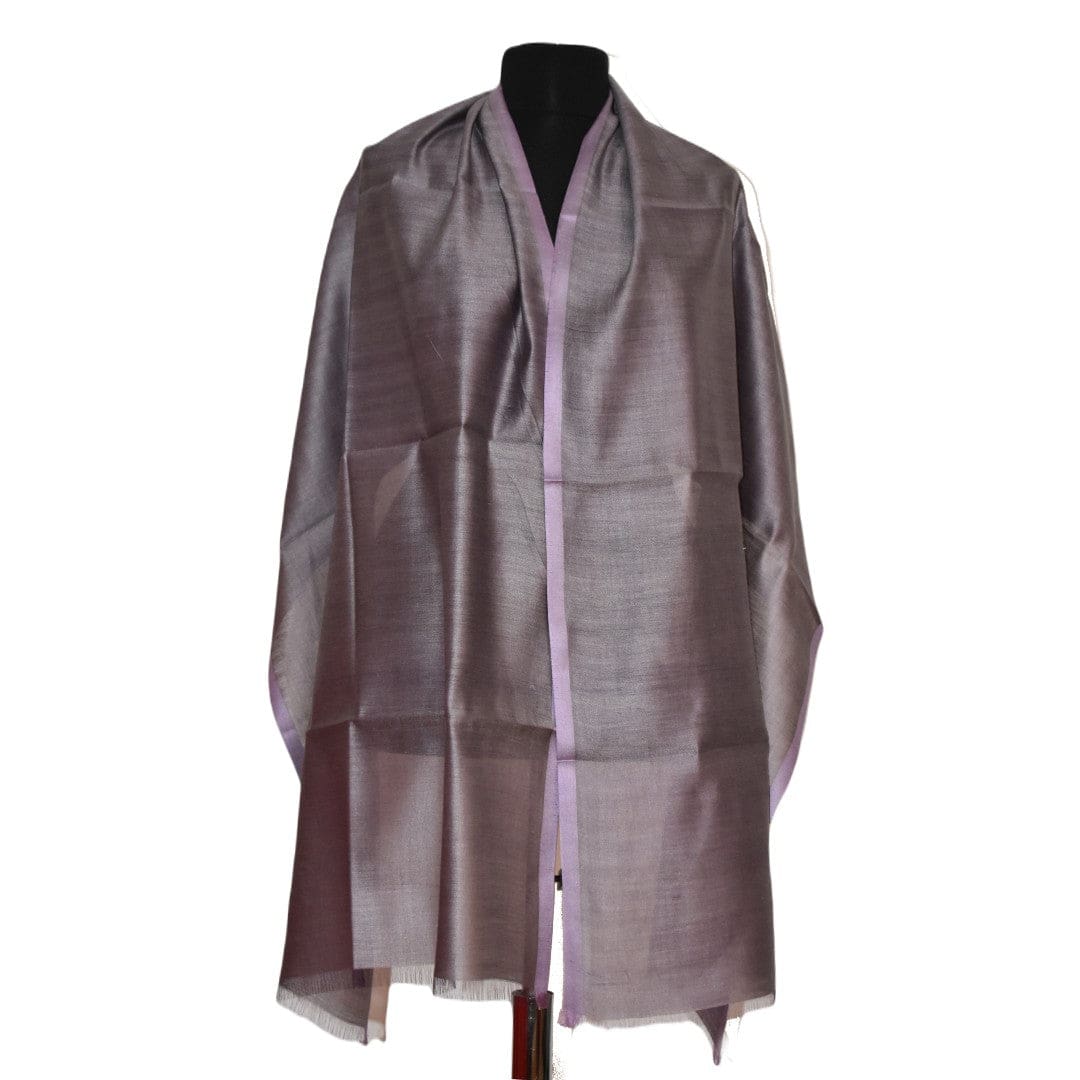 Esarfa-Sal tesuta manual din Matase Naturala ERI SILK (Peace Silk) - Gray Lilac (Cod: ERI6) - Esarfa din Matase naturala ERI SILK