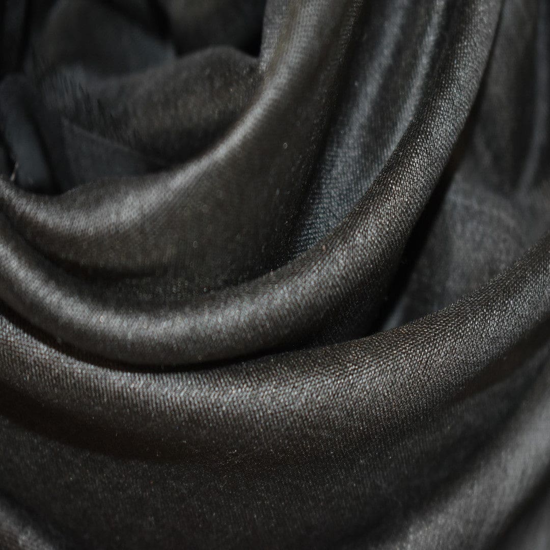 Esarfa-Sal tesuta manual din Matase Naturala ERI SILK (Peace Silk) - Negru Intens (Cod: ERI5)) - Esarfa din Matase naturala ERI SILK