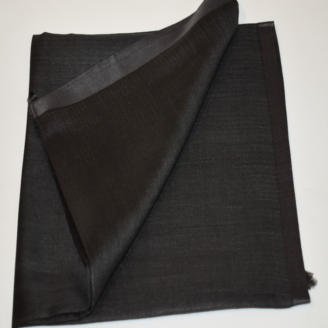 Esarfa-Sal tesuta manual din Matase Naturala ERI SILK (Peace Silk) - Negru Intens (Cod: ERI5)) - Esarfa din Matase naturala ERI SILK